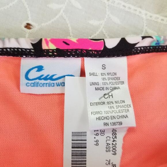 California Waves Tab-Side Hipster Bottoms JR Swimwear Multi-Color Size Small NWT - Picture 2 of 3